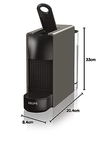 Nespresso Krups XN110BRD Essenza mini coffee capsule machine | 0.6 L | 19 bar | energy saving mode | grey | energy class A