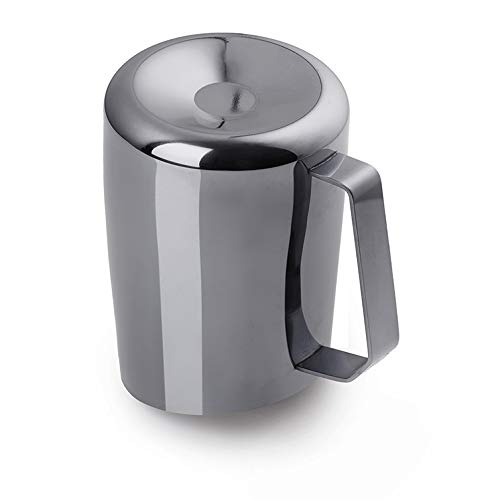 Barista & Co Stainless Steel Milk Jug - Portable Dial Milk Frothing Jug for Coffee Machine with Internal Measuring Marks - Black 600ml Milk Frothing Pitcher for Coffee Art Making, as Latte, Cappuccino