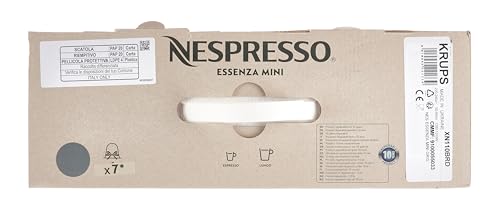 Nespresso Krups XN110BRD Essenza mini coffee capsule machine | 0.6 L | 19 bar | energy saving mode | grey | energy class A