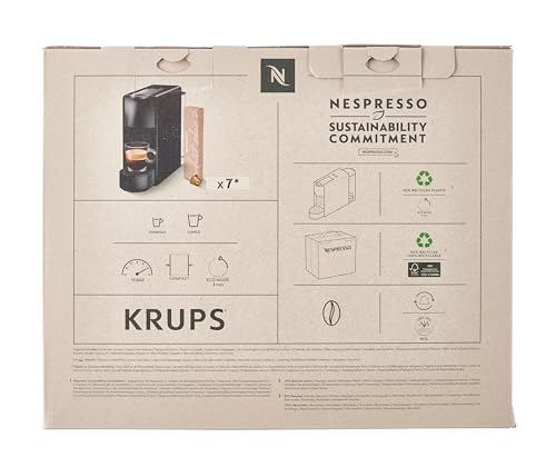 Nespresso Krups XN110BRD Essenza mini coffee capsule machine | 0.6 L | 19 bar | energy saving mode | grey | energy class A