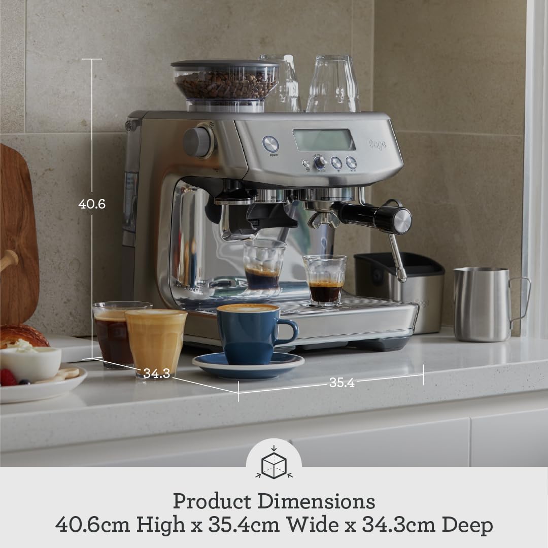Sage - The Barista Pro, Bean to Cup Coffee Machine with Grinder and Milk Frother, Brushed Stainless Steel