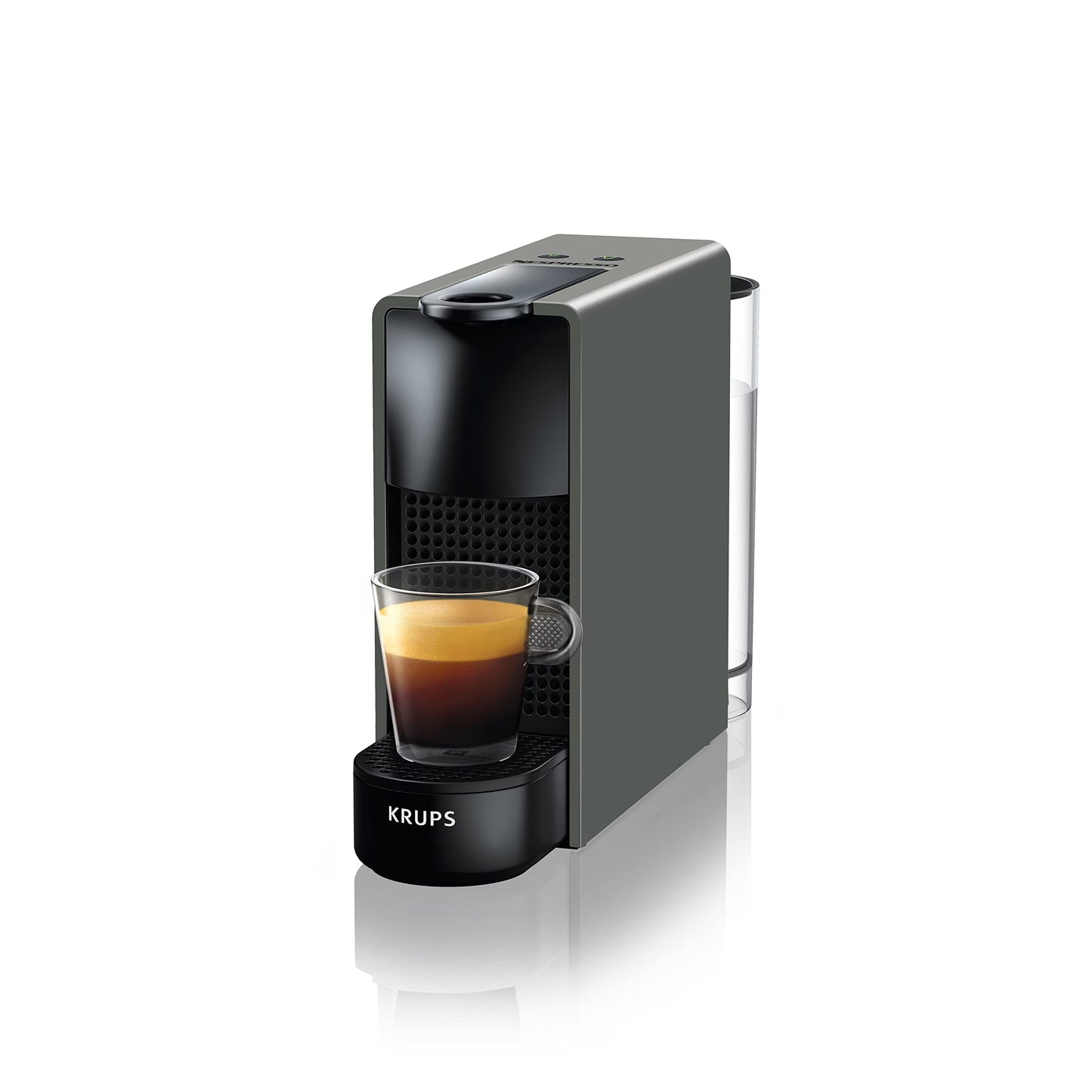 Nespresso Krups XN110BRD Essenza mini coffee capsule machine | 0.6 L | 19 bar | energy saving mode | grey | energy class A