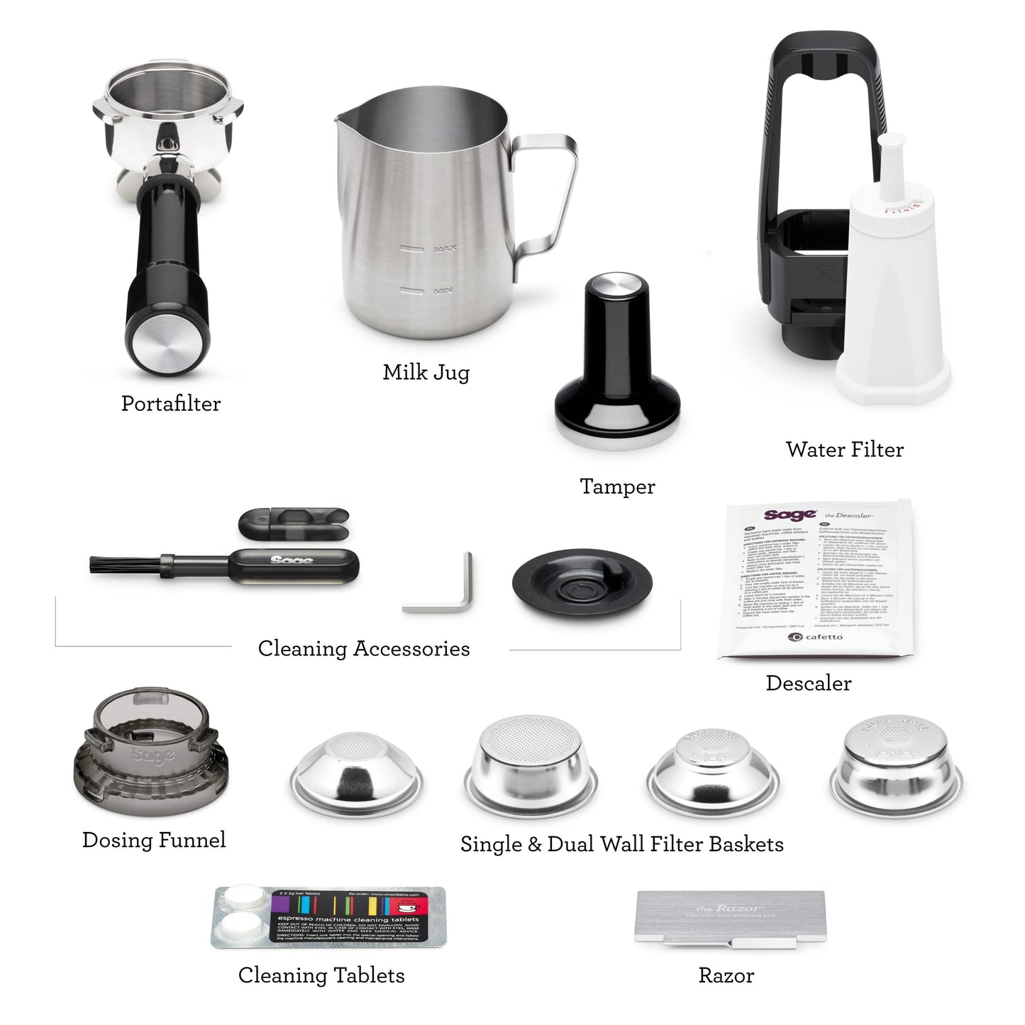 Sage - The Barista Pro, Bean to Cup Coffee Machine with Grinder and Milk Frother, Brushed Stainless Steel